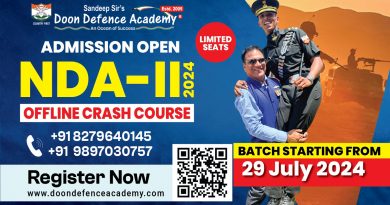 Offline Crash Course For NDA II Written Exam 2024 Aspirants Batch Starting From 29th July 2024